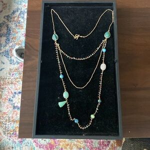 Tiered turquoise long  necklace